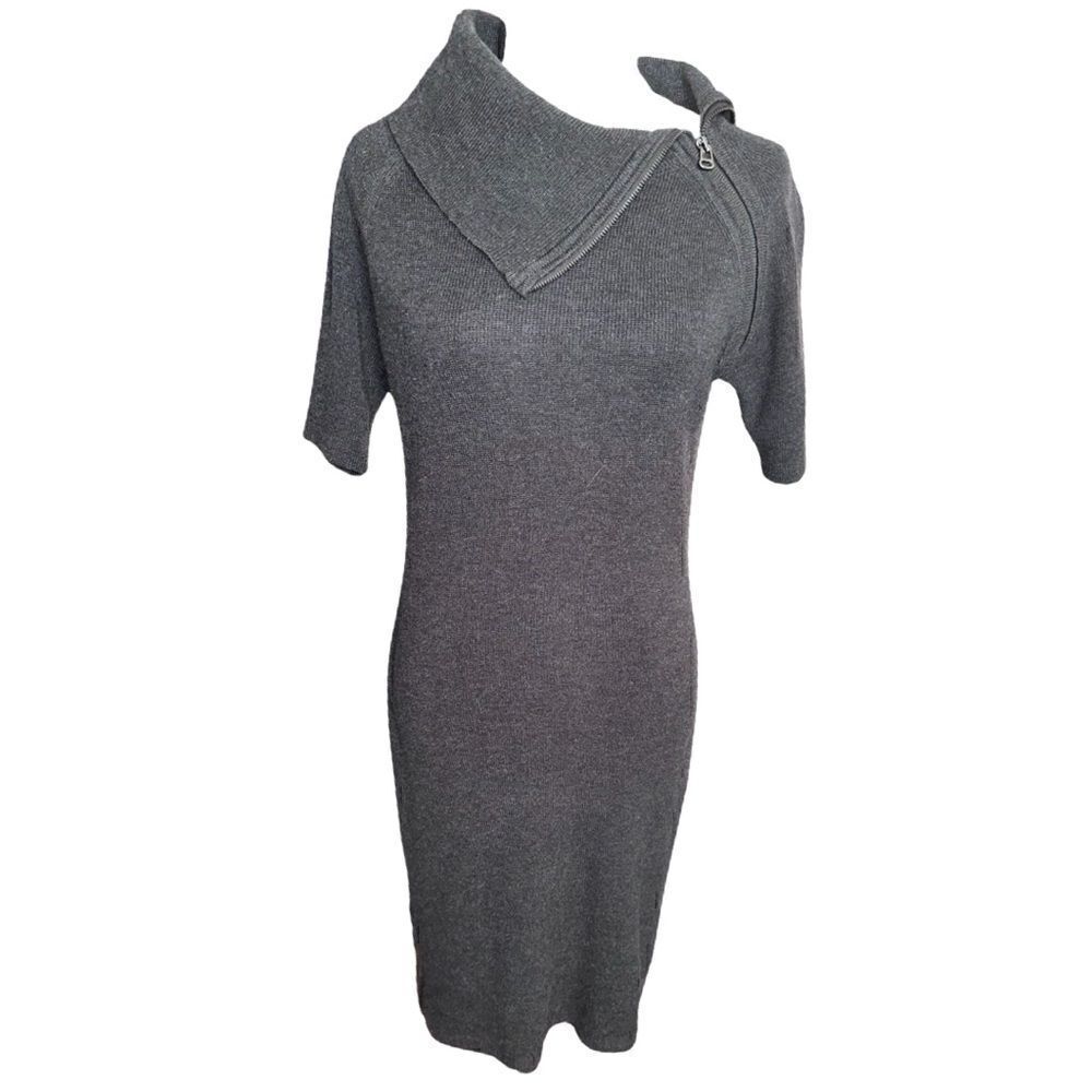 Calvin Klein Short Sleeve Sweater Dress w/ Zipper Accent Size Medium